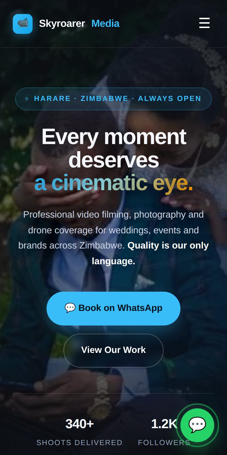 Skyroarer Media site on mobile